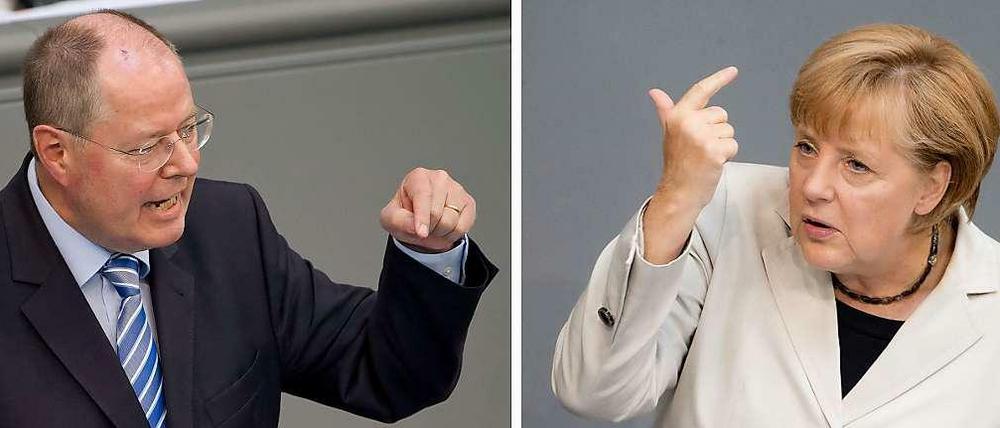 Der Wahlkampf geht in die heiße Phase. Beim TV-Duell gehen der SPD-Kanzlerkandidat Steinbrück und Kanzlerin Merkel in den Zweikampf.