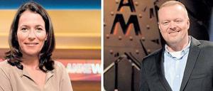 Anne Will und Stefan Raab bilden ein Team im TV-Duell. 
