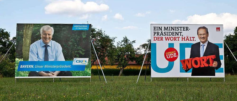  Am Sonntag wird in Bayern gewählt: Ministerpräsident Horst Seehofer (links) tritt gegen den Herausforderer Christian Ude an.