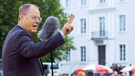 Peer Steinbrück ist eine Woche vor der Bundestagswahl optimistisch.