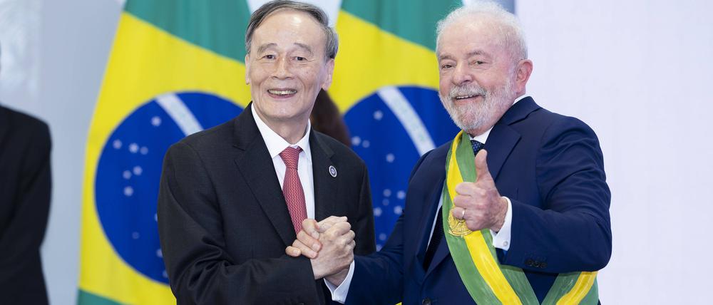 Vorbereitungen: Staatspräsident Lula und Wang Qishan, der Gesandte seines chinesischen Kollegen Xi Jinping, im Januar in Brasilia