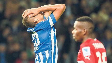 Wieder nicht geklappt. John Anthony Brooks (l.) erzielte das letzte Hertha-Tor nach einer Ecke, gegen Stuttgart blieb er glücklos.