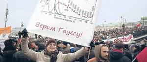 Demonstrant in Moskau