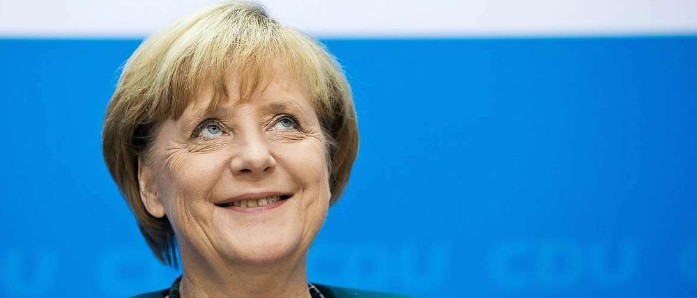 Am Tag nach dem Triumph bei der Bundestagswahl: Angela Merkel am Montag bei der Pressekonferenz im Konrad-Adenauer-Haus.