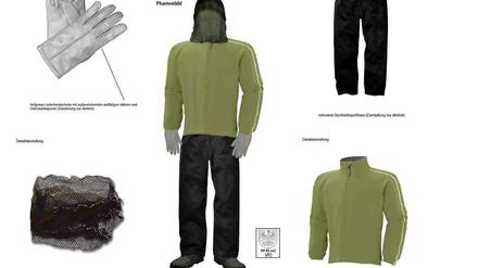 Der brutale Entführer eines Geschäftsmanns soll eine schwarze Hose, eine grüne Softshell-Jacke, weiße Handschuhe und ein Gesichtsnetz getragen haben: Mithilfe dieser Zeichnung bat die Polizei um Hinweise.