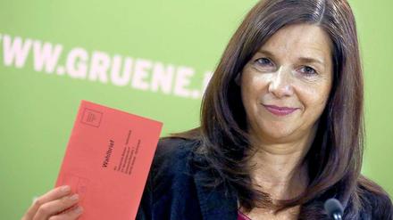 Grünen-Spitzenkandidatin Katrin Göring-Eckhardt wollte zur Wahl mobilisieren, musste sich jedoch mit der Pädophilie-Debatte auseinandersetzten. 