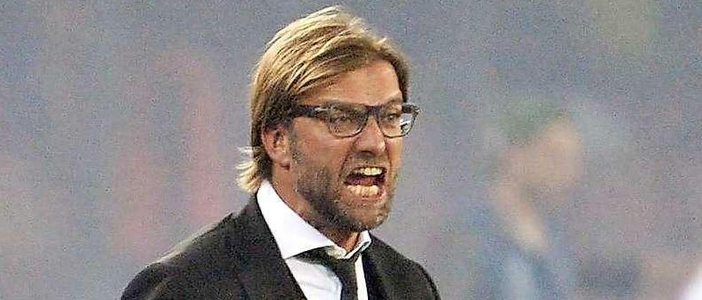 Der Vulkanausbruch von Neapel: Dortmunds Trainer Jürgen Klopp bei seinem Wutausbruch in der Champions League.