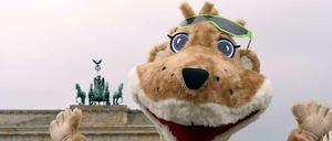Herthinho? Goleo? Nee, Fridolin. Marathon-Plüsch-Wiesel.