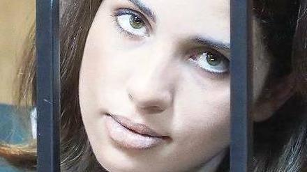 Nadeschda Tolokonnikova während ihres Prozesses in Moskau. 