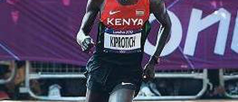 Achtung, Linksverkehr. 2012 in London gewann Kipsang Olympia-Bronze. Foto: AFP