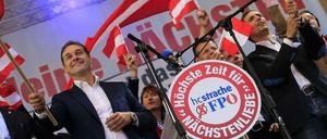 Der österreichische Rechtspopulist Heinz-Christian Strache bei einer Wahlveranstaltung.