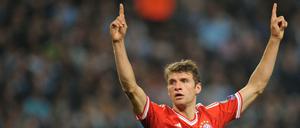 Thomas Müller feiert sein Tor gegen Manchester City.