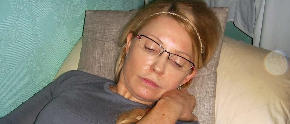 Julia Timoschenko auf einem Bild vom April 2012 in der Haft in Charkow