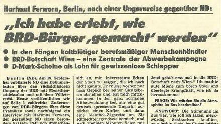 Alles Lüge. Die ND-Schlagzeile von 1989 ging auf die Stasi zurück. 
