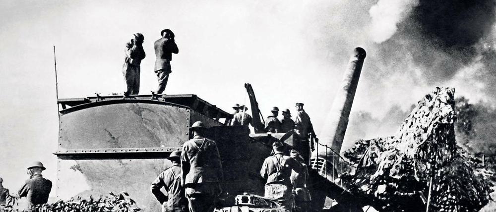 Volles Rohr. Amerikanische Artilleristen beschießen im September 1918 die deutschen Stellungen bei Verdun. Foto: France Presse Voir/AFP