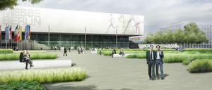 So soll's mal aussehen. Der City Cube samt Vorgarten.