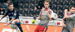 Nur Zuschauer. Mario Eggimann (rechts) ist nach seiner Verletzungspause wieder einsatzbereit. Doch die Konkurrenz bei Union ist derzeit zu stark.