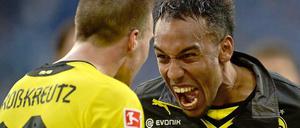 Der pfeilschnelle Pierre-Emerick Aubameyan (r.) erzielte das 1:0 für geistreichere Dortmunder.