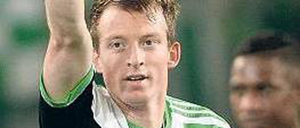 Ich war’s. Maximilian Arnold bejubelt seinen Treffer zum 1:0 gegen Bremen. Foto: dpa