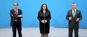 Alexander Dobrindt (CSU), Andrea Nahles (SPD), Hermann Gröhe (CDU)