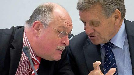 Wer ist hier der Boss? Mehdorn (rechts) kann auch ganz gut ohne Amann.