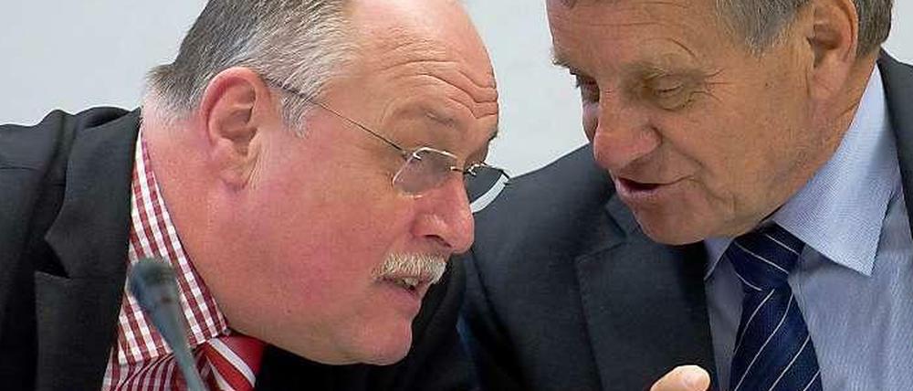 Wer ist hier der Boss? Mehdorn (rechts) kann auch ganz gut ohne Amann.