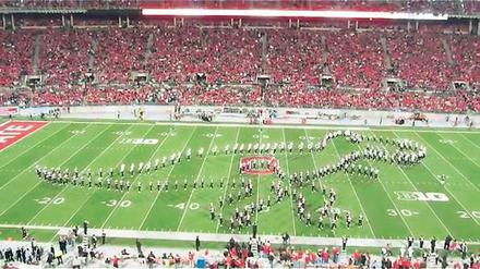 Die „Ohio State University marching band“.