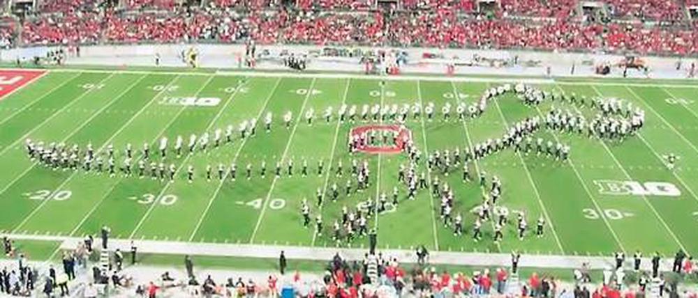 Die „Ohio State University marching band“.