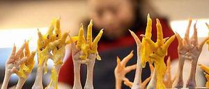 Hühnerfüße auf einem Markt in Schanghai.