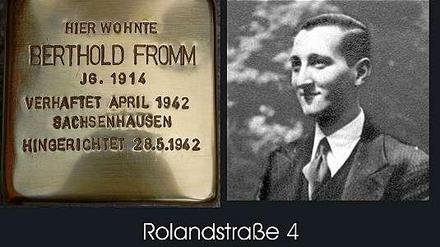 Stolperstein in Gedenken an Berthold Fromm, Rolandstraße 4.