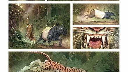 Fressen und gefressen werden: Eine Seite aus "Der Tiger".