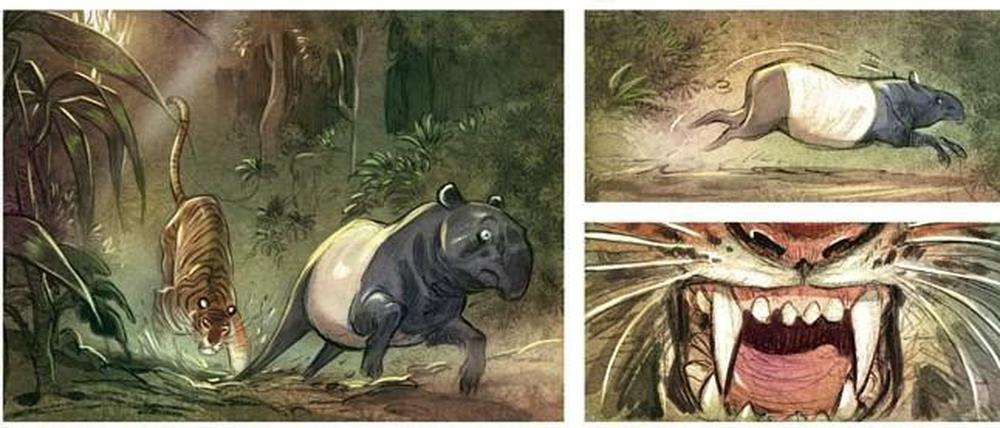 Fressen und gefressen werden: Eine Seite aus "Der Tiger".