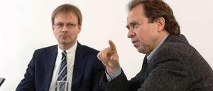 Wie eng wird es auf dem Wohnungsmarkt? Carsten Brückner (links) und Reiner Wild diskutieren.