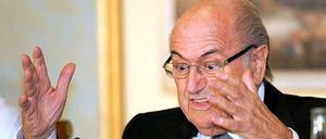 Sepp in action: Fifa-Boss Sepp Blatter.