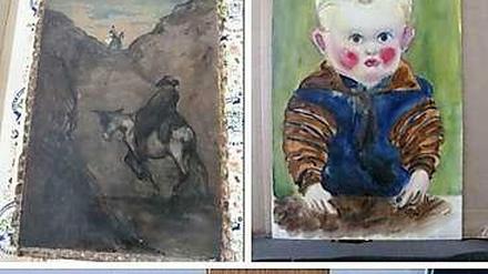 Zu sehen: «Don Quichote und Sancho Panza» von Honoré Daumier und «Kind am Tisch» von Otto Griebel.