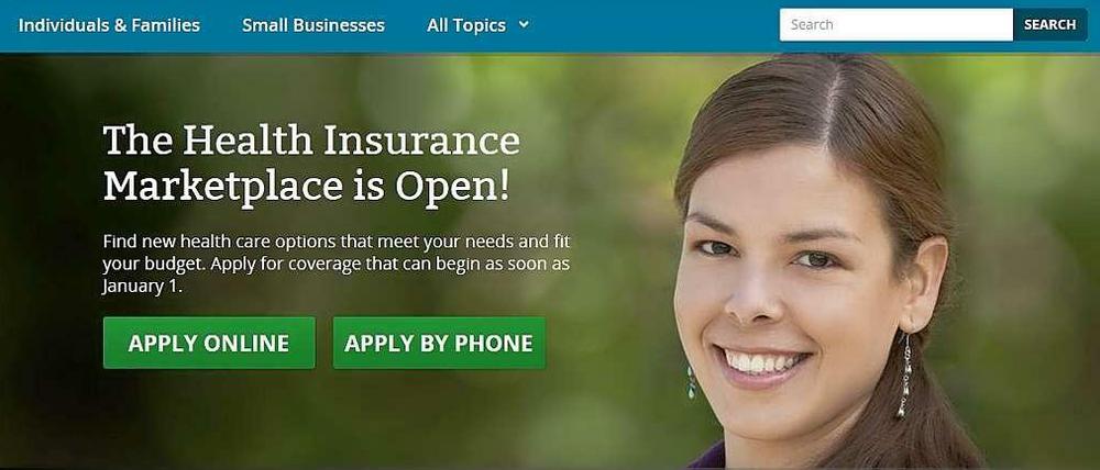 Der Screenshot zeigt die US-Internetseite www.healthcare.gov. Erhebliche Computerprobleme behindern weiterhin Präsident Obamas Gesundheitsreform in den USA. Im ersten Monat konnten nur insgesamt 106 000 Menschen auf den verschiedenen Webseiten eine Krankenversicherung abschließen. 