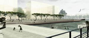 Aus Geldmangel gestrichen: Das Hafenbecken im Herzen der Europacity.