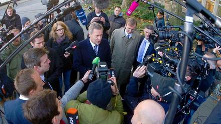 Christian Wulff vor dem Prozessauftakt am 14. November 2013.