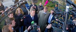 Christian Wulff vor dem Prozessauftakt am 14. November 2013.