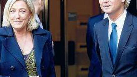Gegen Europa: Marine Le Pen und Geert Wilders. Foto: AFP