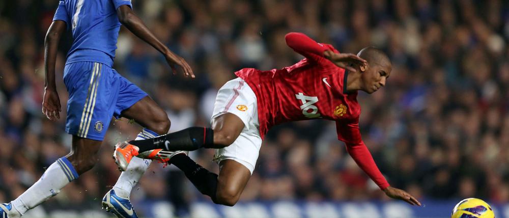 Beware of falling forwards: Ashley Young has garnered himself a reputation for diving. 