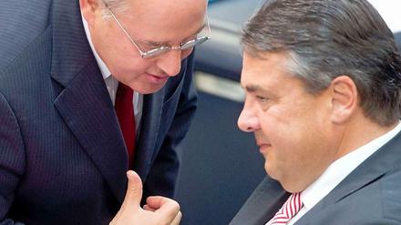 Linken-Fraktionschef Gregor Gysi und der SPD-Vorsitzende Sigmar Gabriel