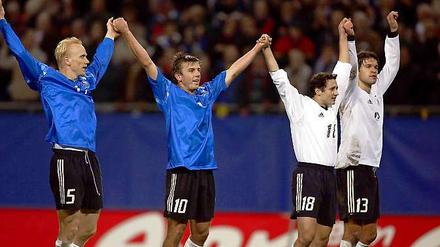 Es gibt keine Großen mehr? Deutschland kam in der EM-Qualifikation 2003 nur zu einem 0:0 und 3:0 gegen Island.