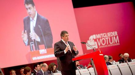 SPD-Chef Sigmar Gabriel auf dem SPD-Parteitag in Leipzig.
