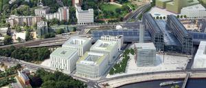 Und so soll das hier alles mal aussehen: das neue südliche Umfeld des Hauptbahnhofs in Berlin.