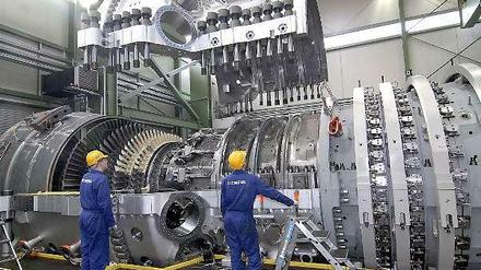 In Berlin fertigt Siemens Gasturbinen - dieses Modell ist das größte der Welt.