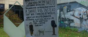 Romantisches Zeichen. An Stationen der M 10 hing dieses Plakat.