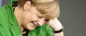 Immer noch was zum Schmunzeln: Regierungschefin Angela Merkel (CDU). 