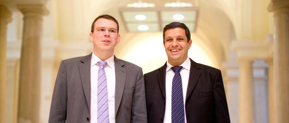 Sid sich über den Haushalt einig: Die Fraktionsvorsitzenden Florian Graf (CDU) und Raed Saleh (SPD).