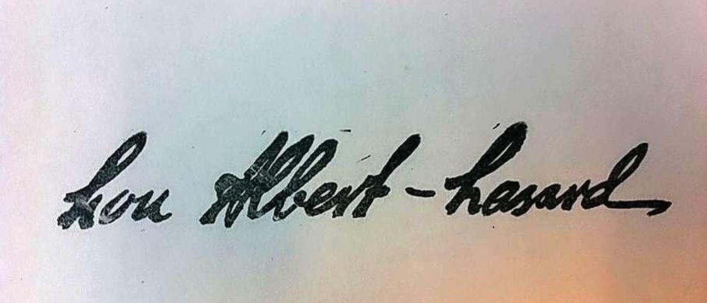 Stempel der französischen Malerin Lou Albert-Lasard. Auch dieser Schriftzug war auf den Fälschungen von Detlef Gosselck zu finden.